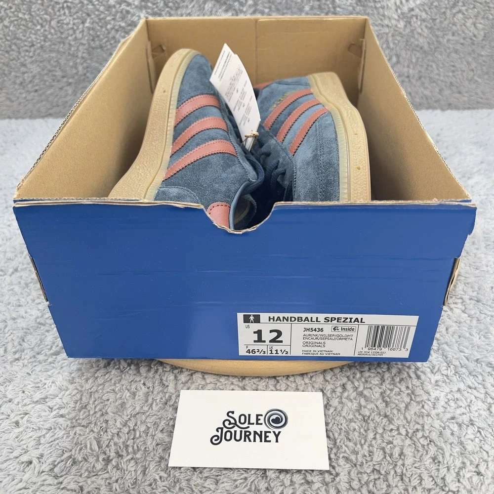 Adidas Handball Spezial Shoes Mens 12 Blue Gum Suede Leather Retro JH5436 - Picture 13 of 13